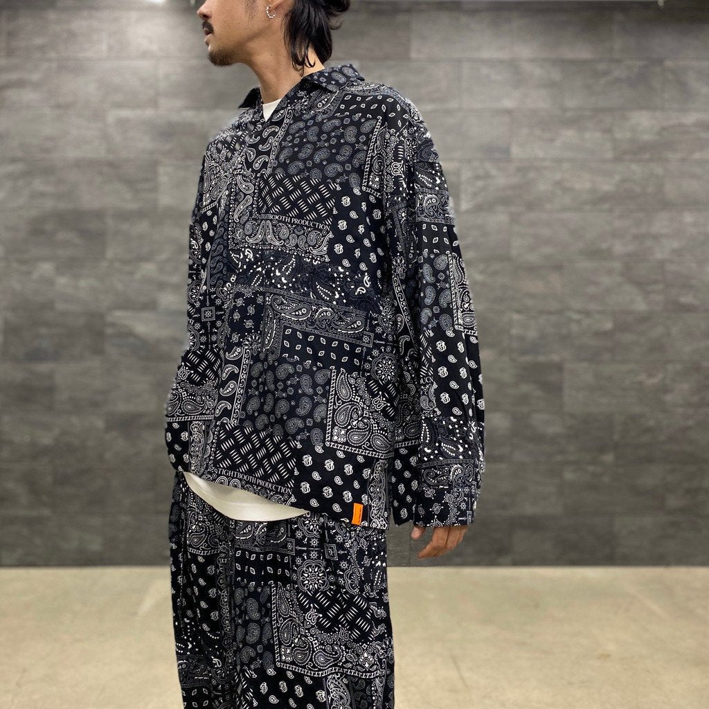 PAISLEY L/S OPEN SHIRT #BLACK [SS23-S01] _ TIGHTBOOTH PRODUCTION