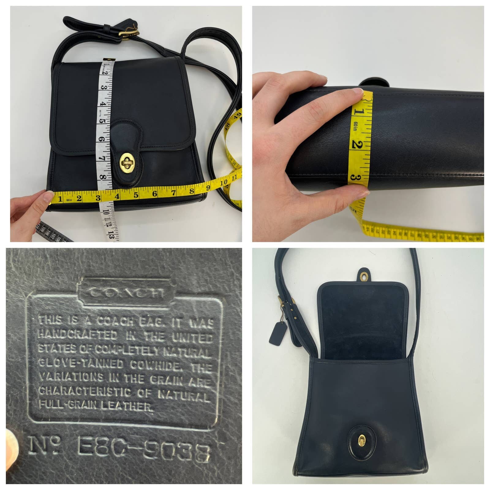 Vintage Coach Shelburne Flap 9038 Navy USA 1998 – Cristina Moda