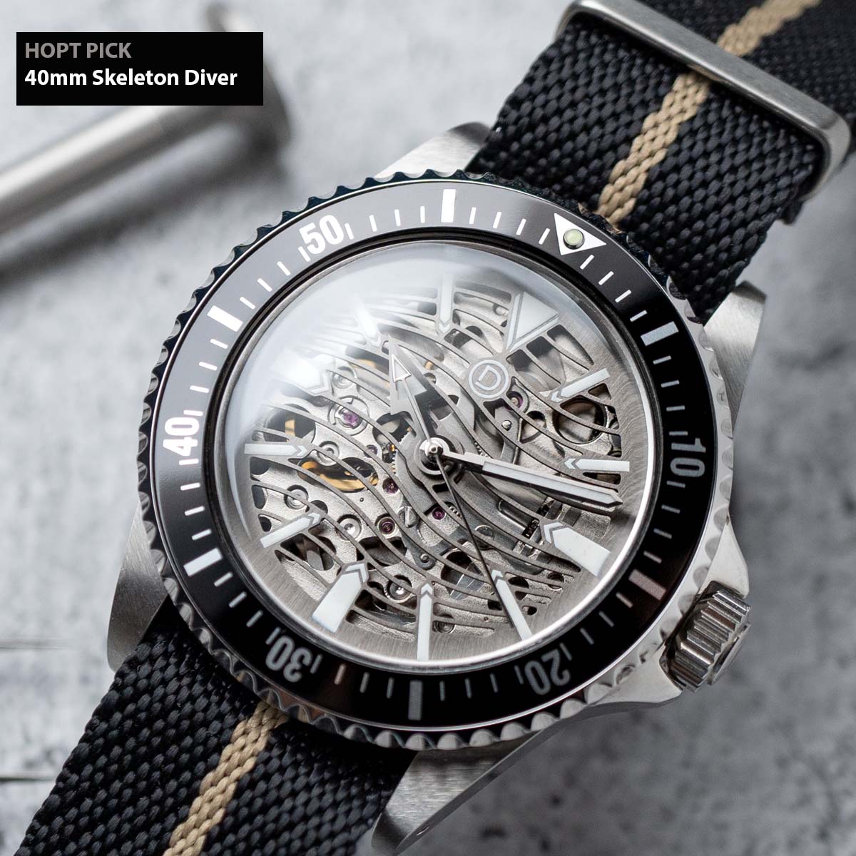ホットピック - 40mm ヴィンテージ スケルトン ダイブウォッチ キット
