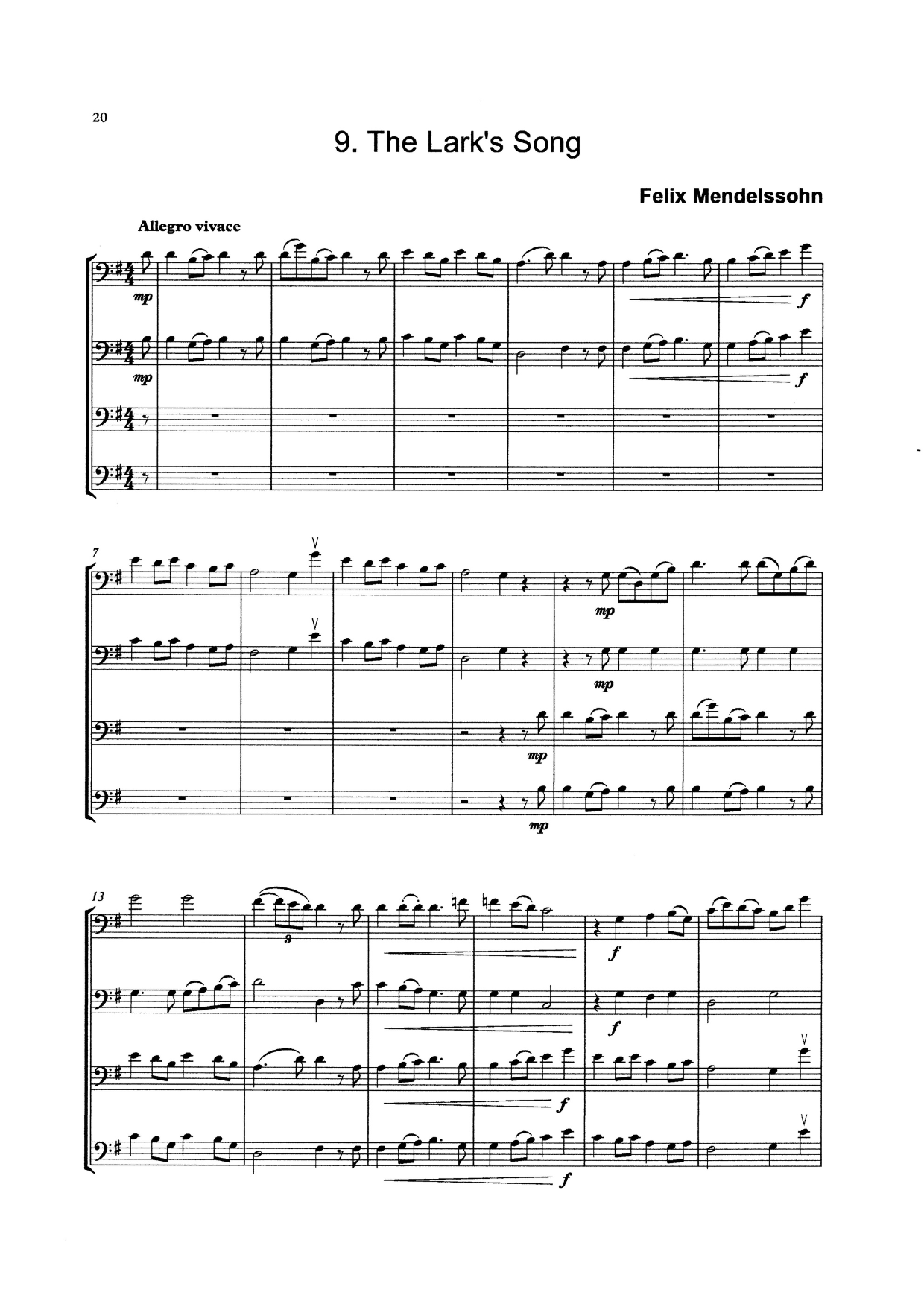 Bass Clef Quartets Book 3: 10 Pieces for double bass quartet