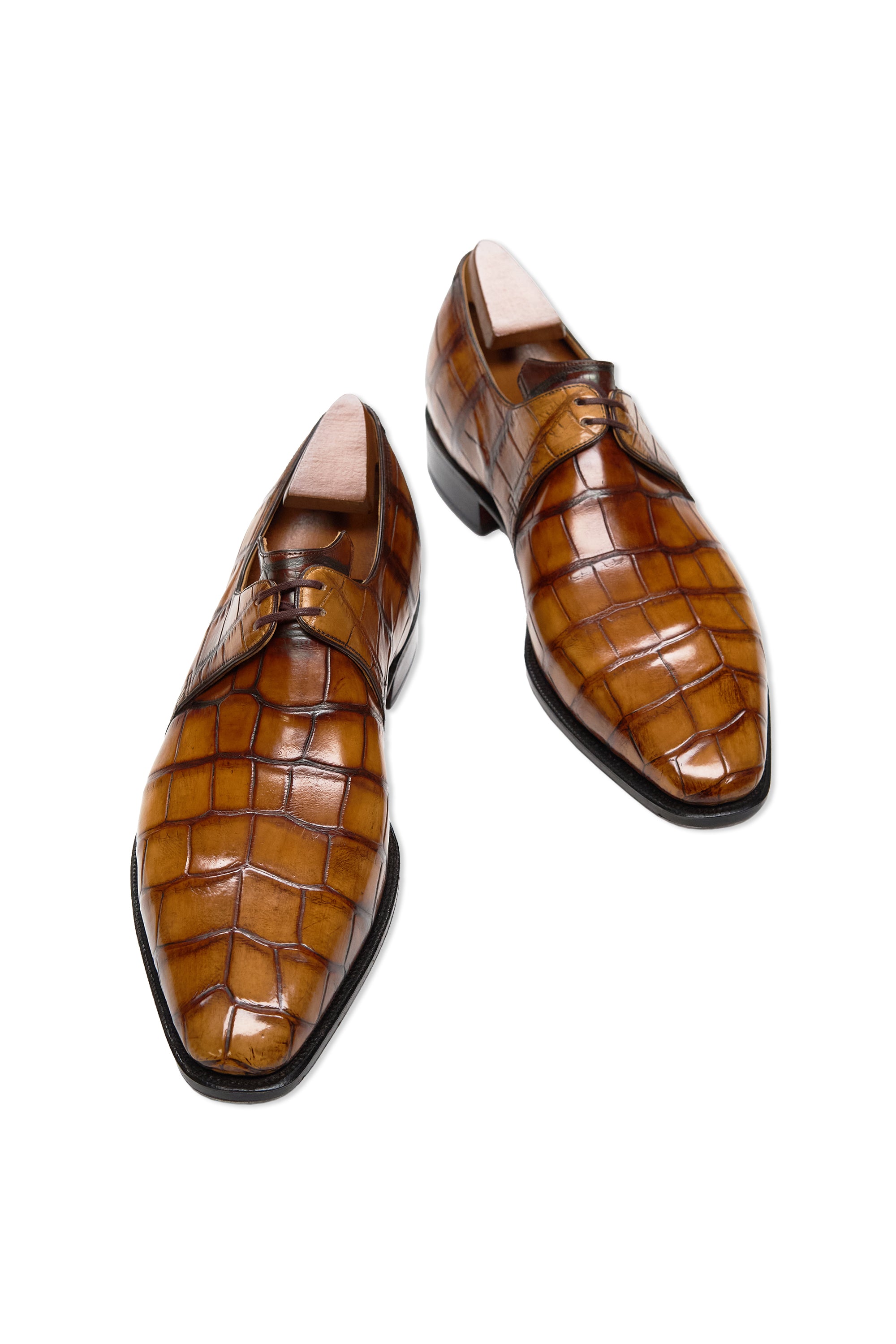 Corthay Arca Vieux Bois Alligator Derby Shoes MTO – Drop 93