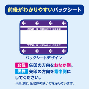 アテント 夜1枚安心パッドモレを防いで朝までぐっすり 8回吸収 28枚