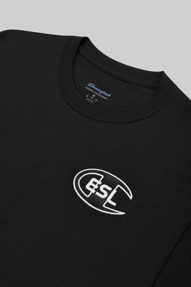 ESL x Champion Graphic Short Sleeve T-Shirt Black – ESL Shop