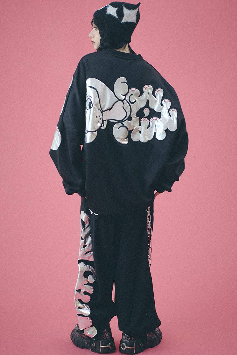 GALFY (ガルフィー) ピッカピカの大萌袖ロンT BLACK / ロック