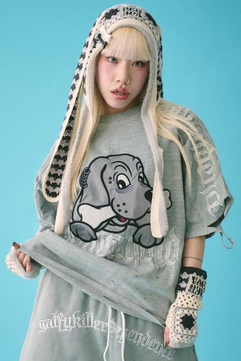 GALFY(ガルフィー) 病みに染まりしTシャツ L.GRAY / ロック