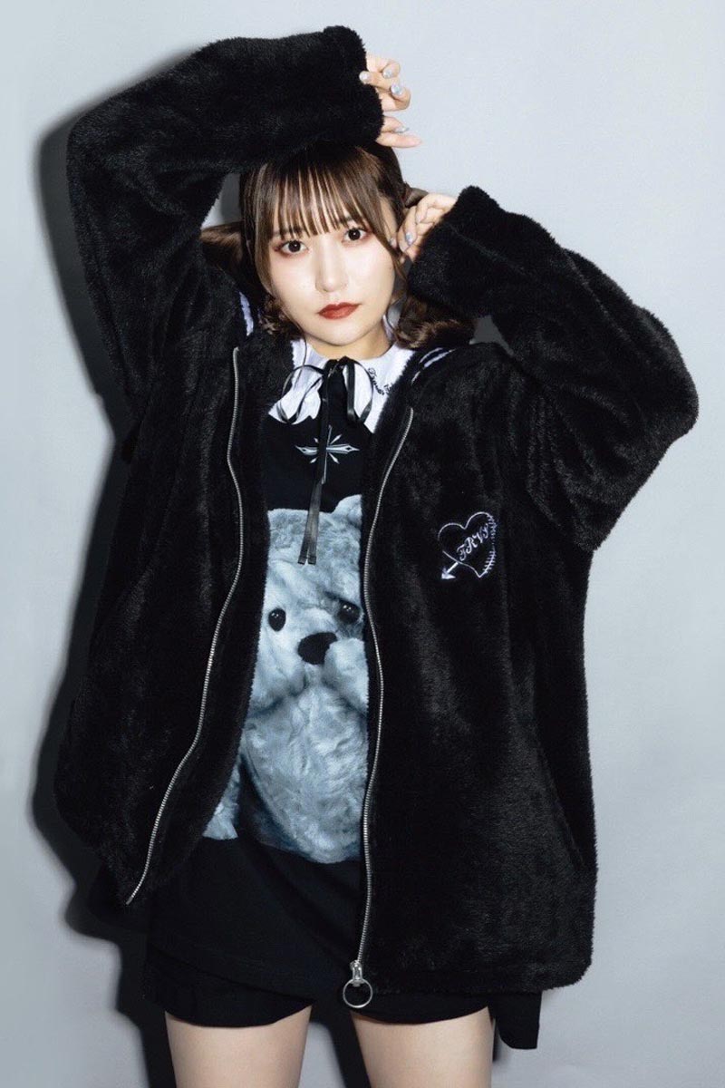 TRAVAS TOKYO【トラバストーキョー】 Sailor zip boa blouson Black