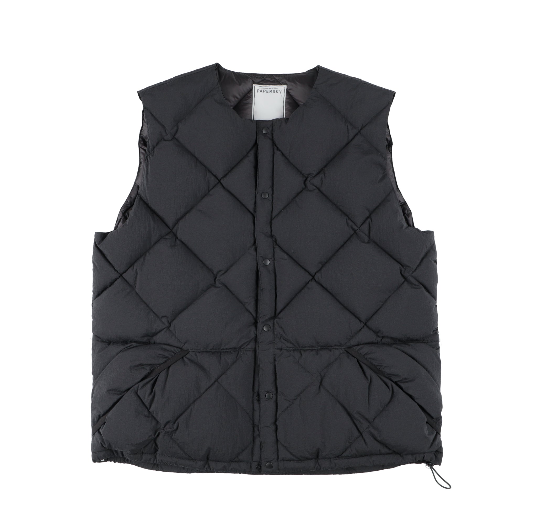 MIDDLE LAYER DOWN VEST- #01（BLACK） – PAPERSKY WEAR STORE