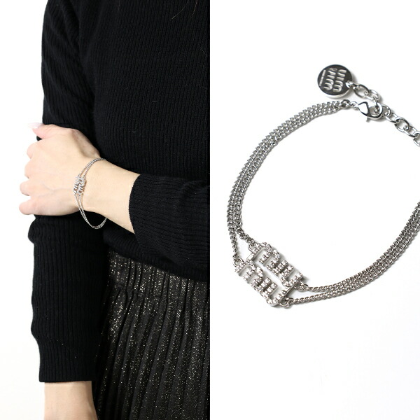 楽天市場】miumiu ミュウミュウ Crystal Logo Bracelet ブレスレット