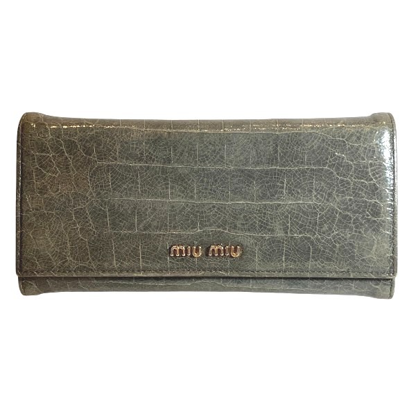楽天市場】ミュウミュウ MIU MIU 財布 クロコ型押し ブラック レザー