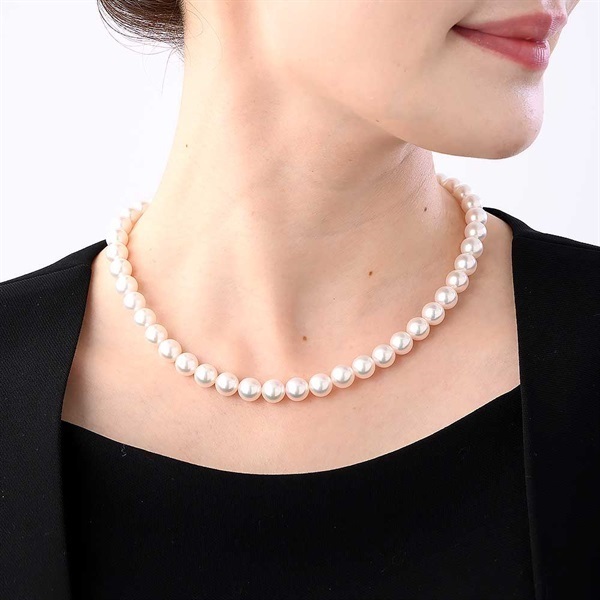 Tokyo Pearl 7.5×8.0mm SV あこや真珠 花珠ネックレス＜リゾート