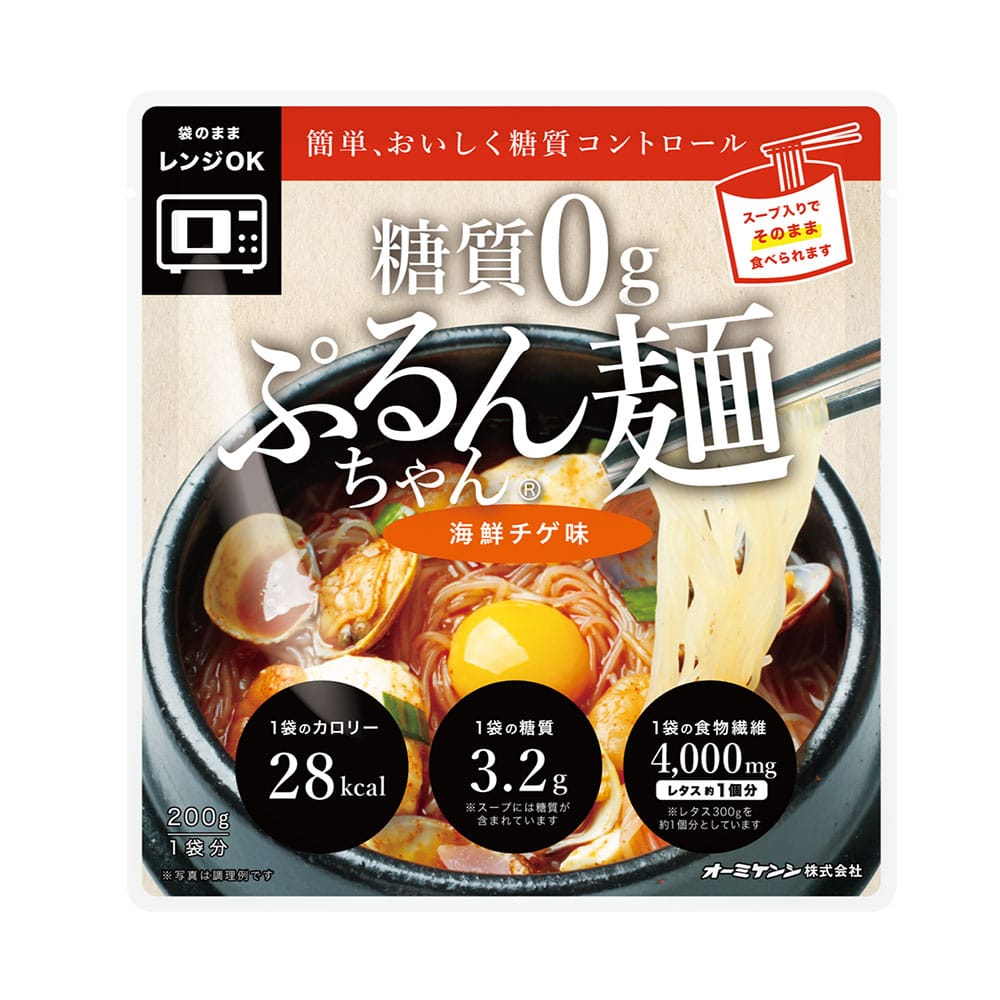 販売終了】糖質0gぷるんちゃん麺 海鮮チゲ味_6袋セット(海鮮チゲ味