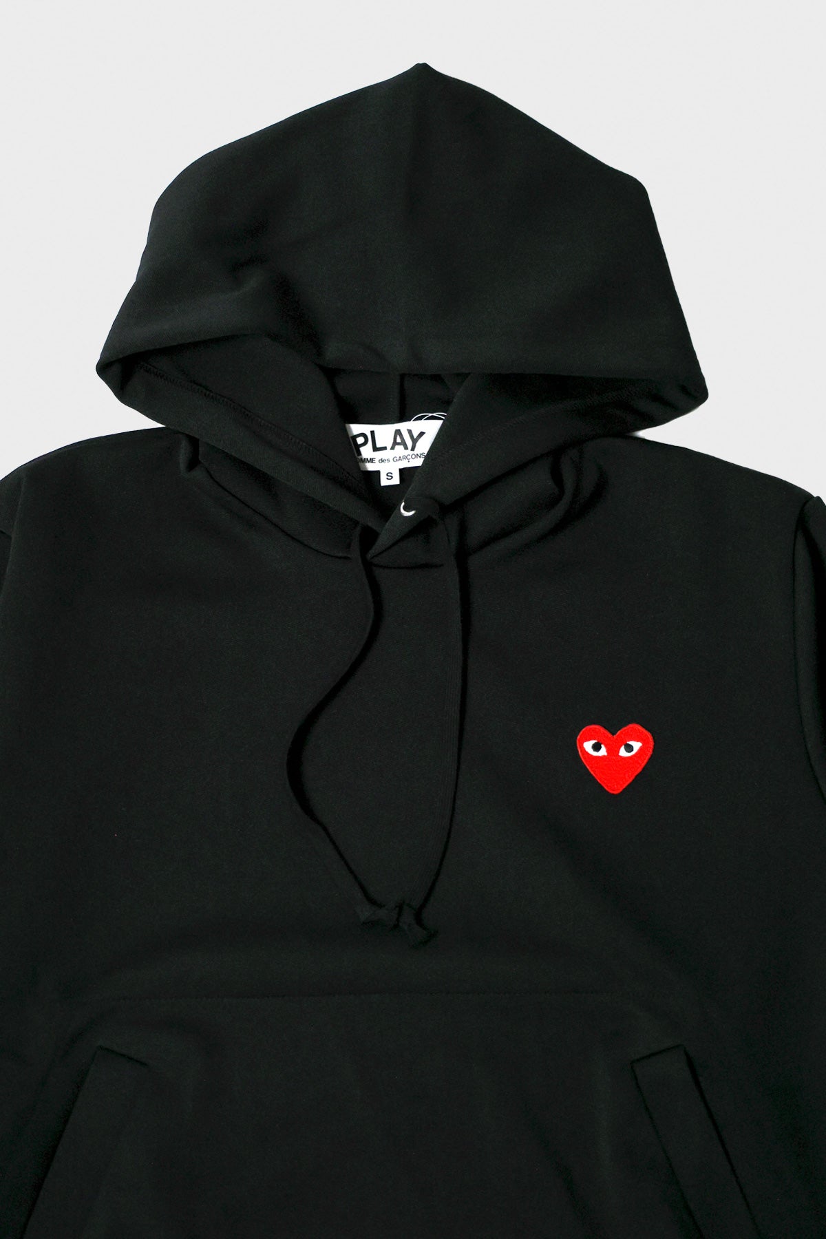 Comme des Garçons PLAY Red Heart Hooded Sweatshirt | Black | CdG