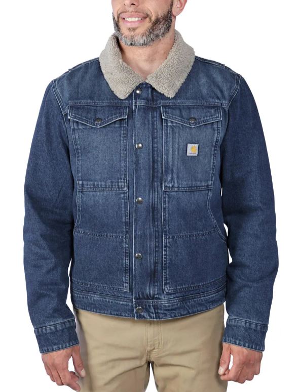 Carhartt Mens Relaxed Fit Denim Sherpa Lined Jacket – ShopCGX