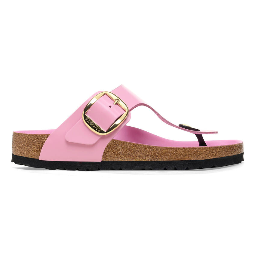 Birkenstock Womens Gizeh Big Buckle Natural Leather Patent Sandals