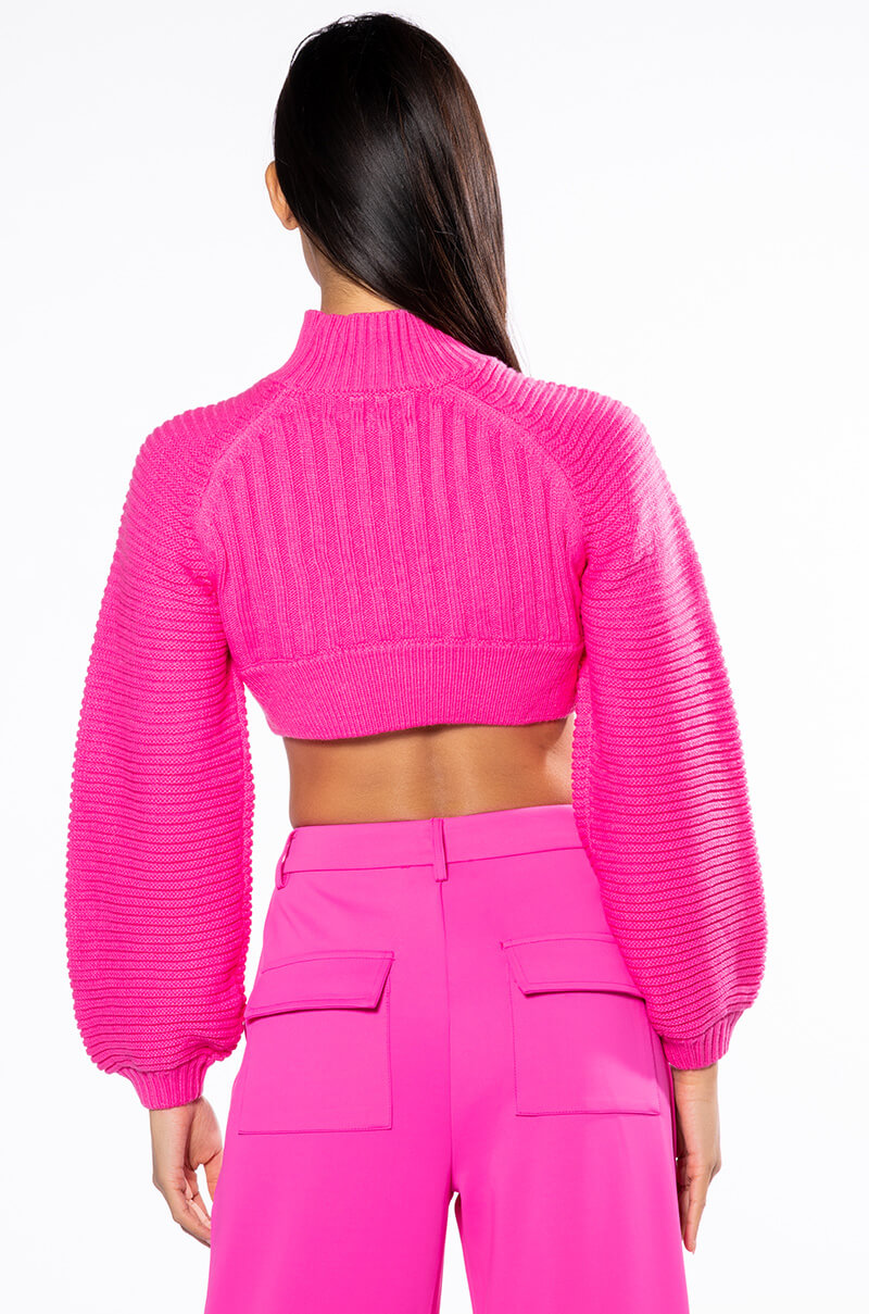 MIRIAM BALLOON SLEEVE CROP SWEATER – AKIRA