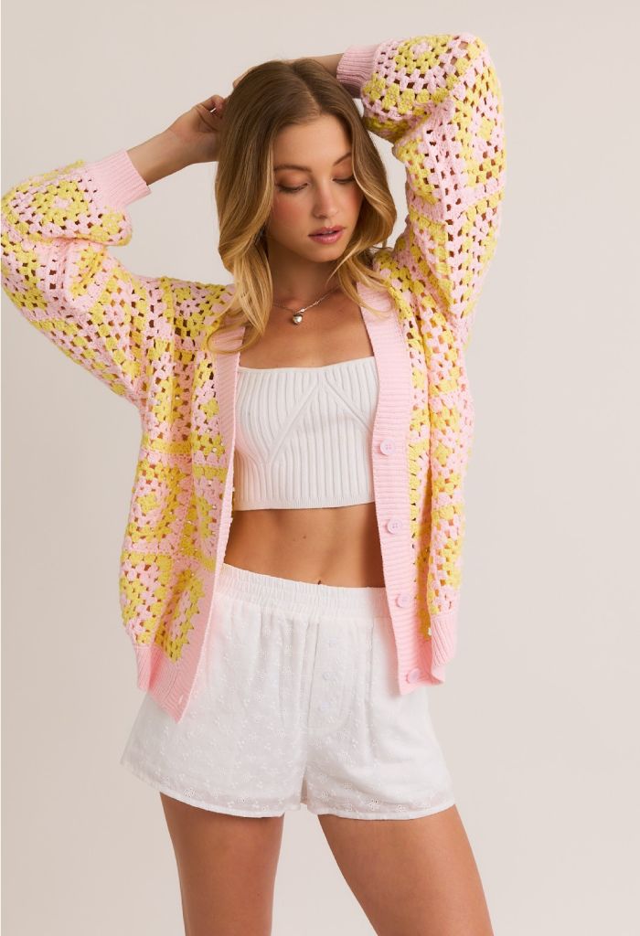 Pink Lemonade Cardigan - KK Bloom Boutique