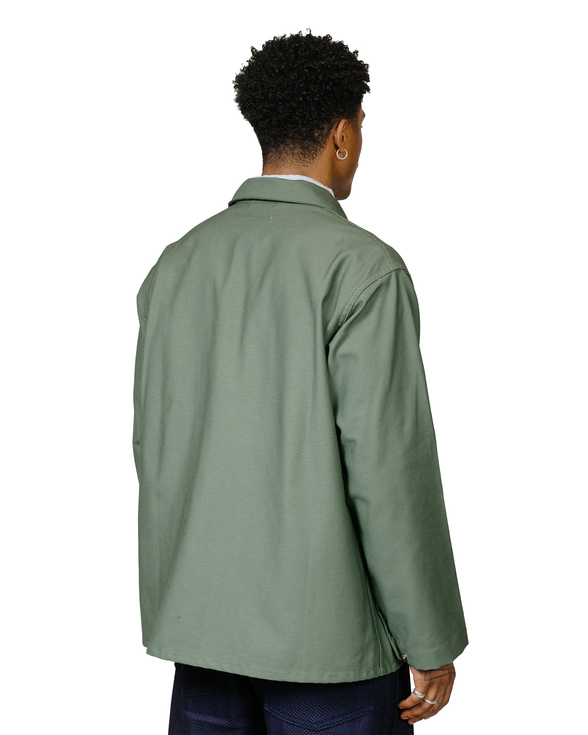 Engineered Garments Workaday Utility Jacket Olive Cotton Reverse Satee