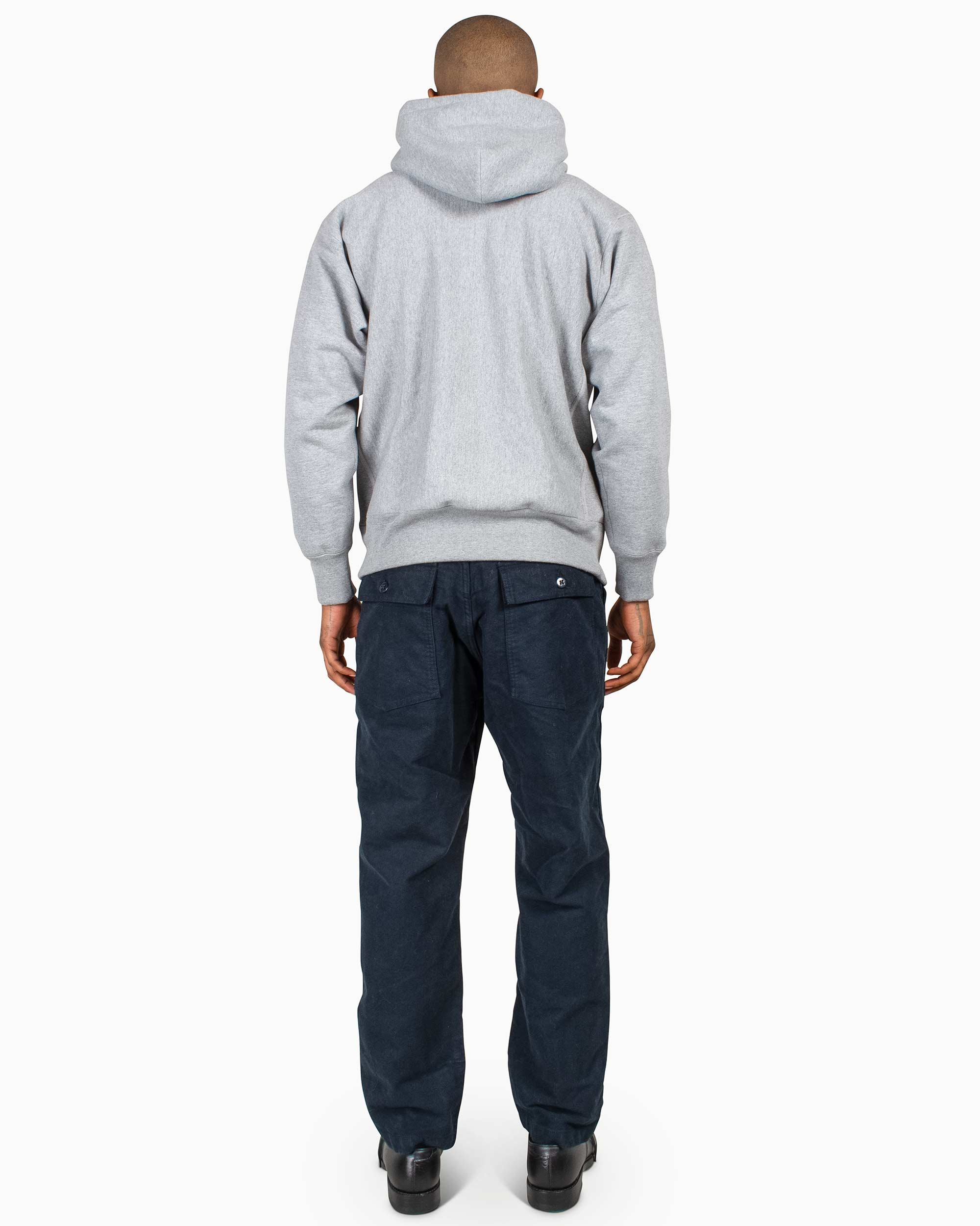 The Real McCoy's MC20113 Heavyweight Hooded Sweatshirt Medium Grey