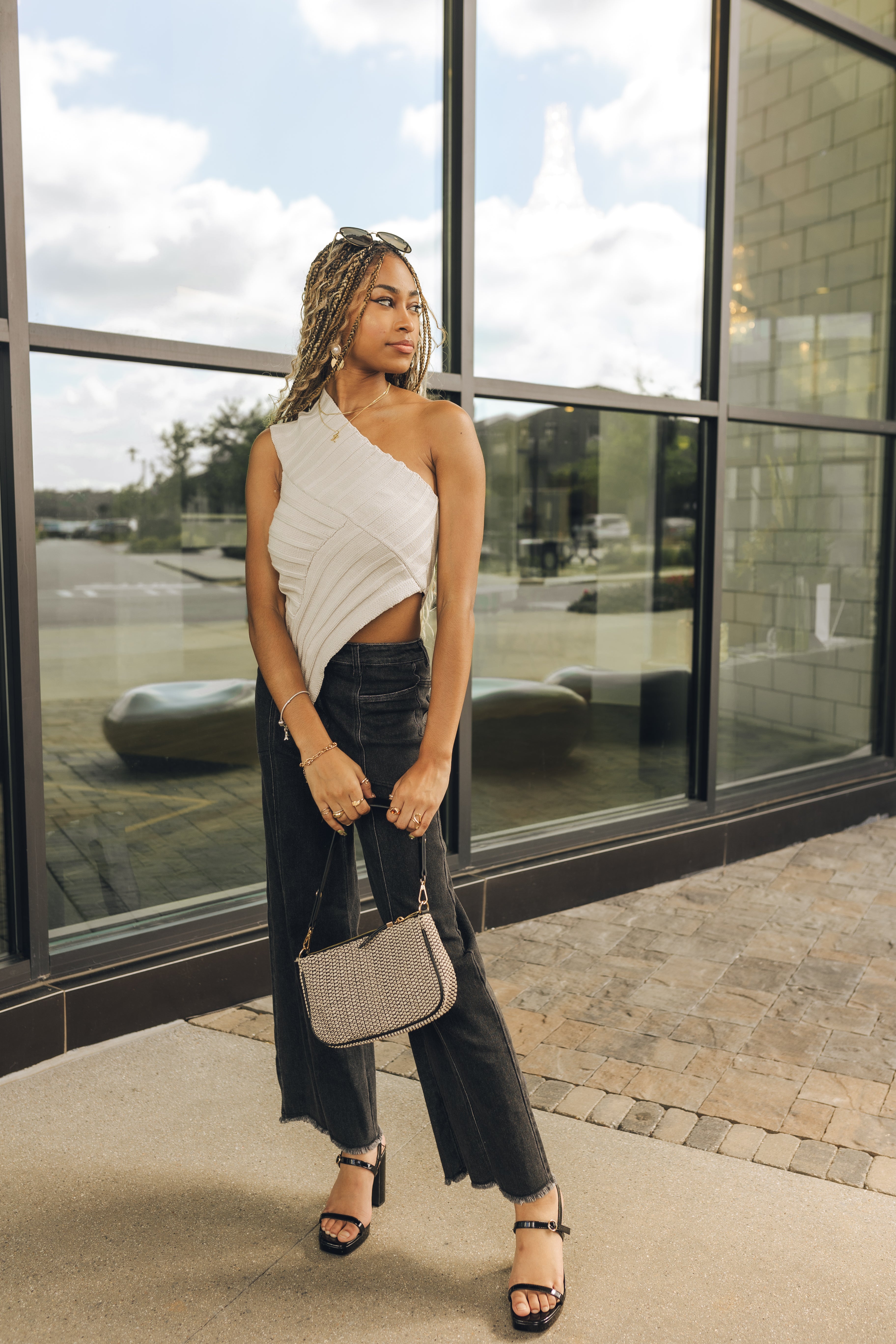 Kiana One Shoulder Top - Lizard Thicket