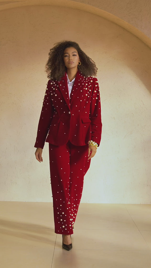 The Fiorella Blazer - Red Velvet | Sassy Jones