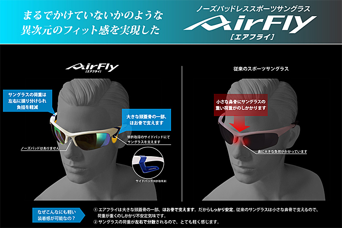 AirFly エアフライ スポーツ サングラス AF303-C1 ミラー 日本製