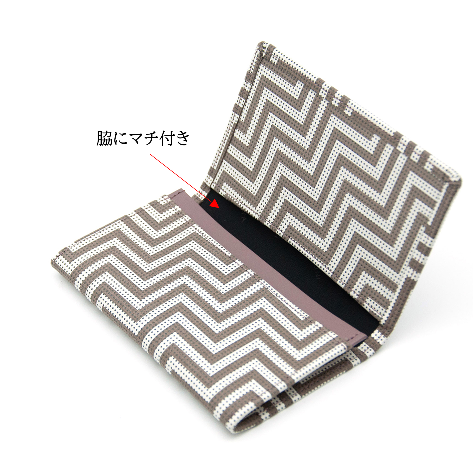 印傳屋（INDEN-YA） 印伝 名刺入れ カードケース CHEVRON シェブロン