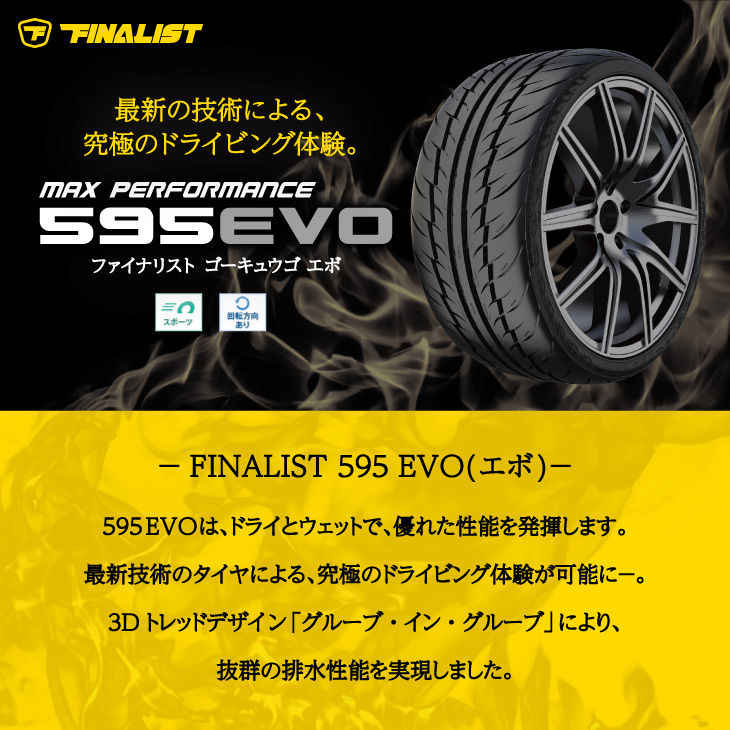 FINALIST（ファイナリスト） 225/40R18 タイヤ サマータイヤ 595 EVO