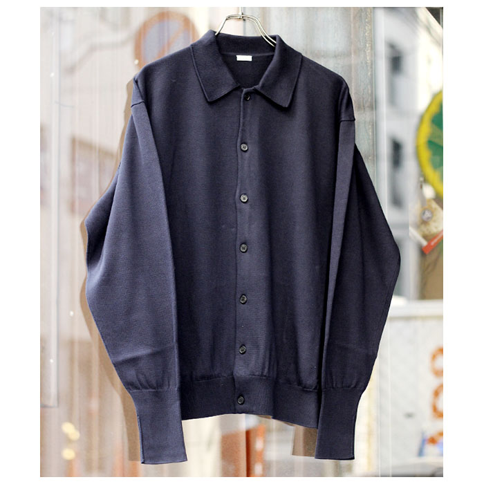 アプレッセ A.PRESSE コットン ニット ポロカーディガン Cotton Knit