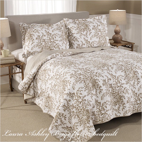 LAURA ASHLEY（ローラアシュレイ） ベッドカバー ダブル クイーン 3点