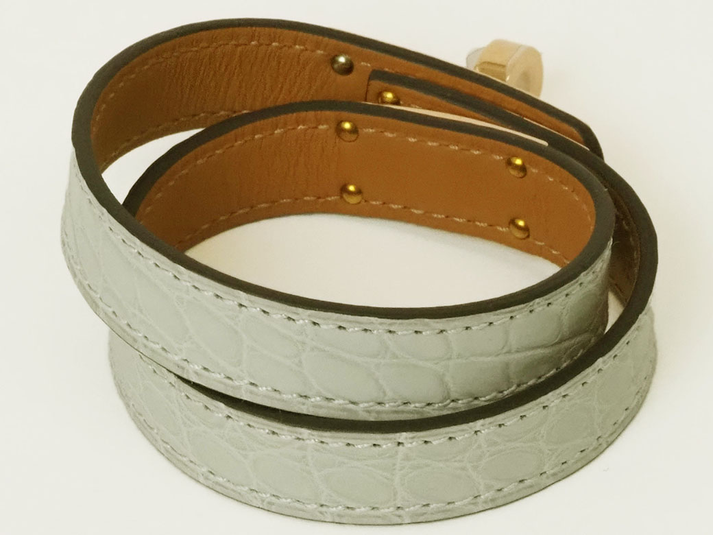 HERMES（エルメス） レザーブレスレット ケリー ドゥブルトゥール