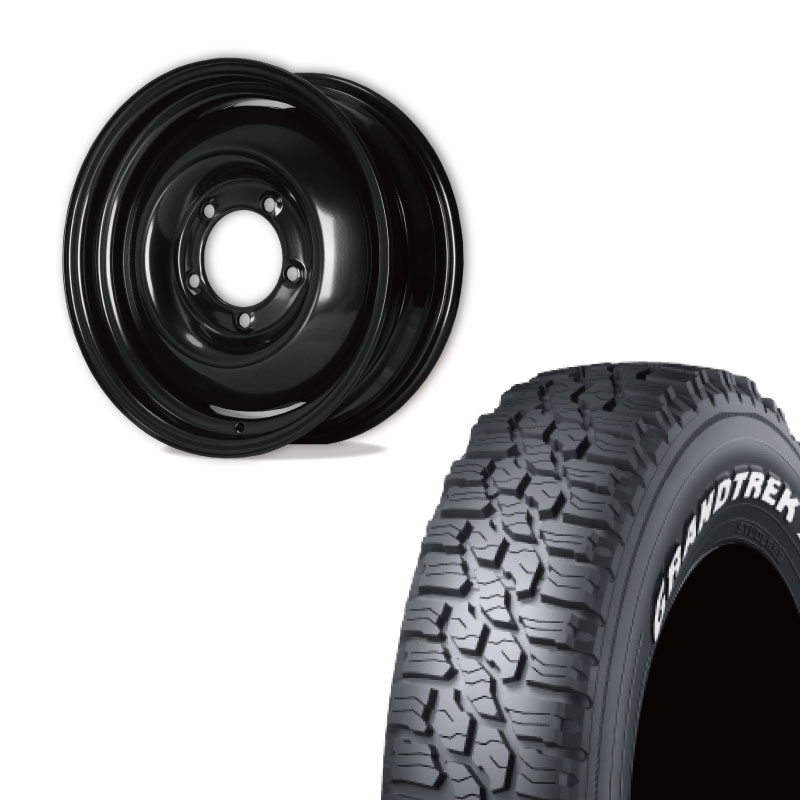 GRANDTREK 215/70R16 DUNLOP XS1 WL&オールドスタイルスチールホイール
