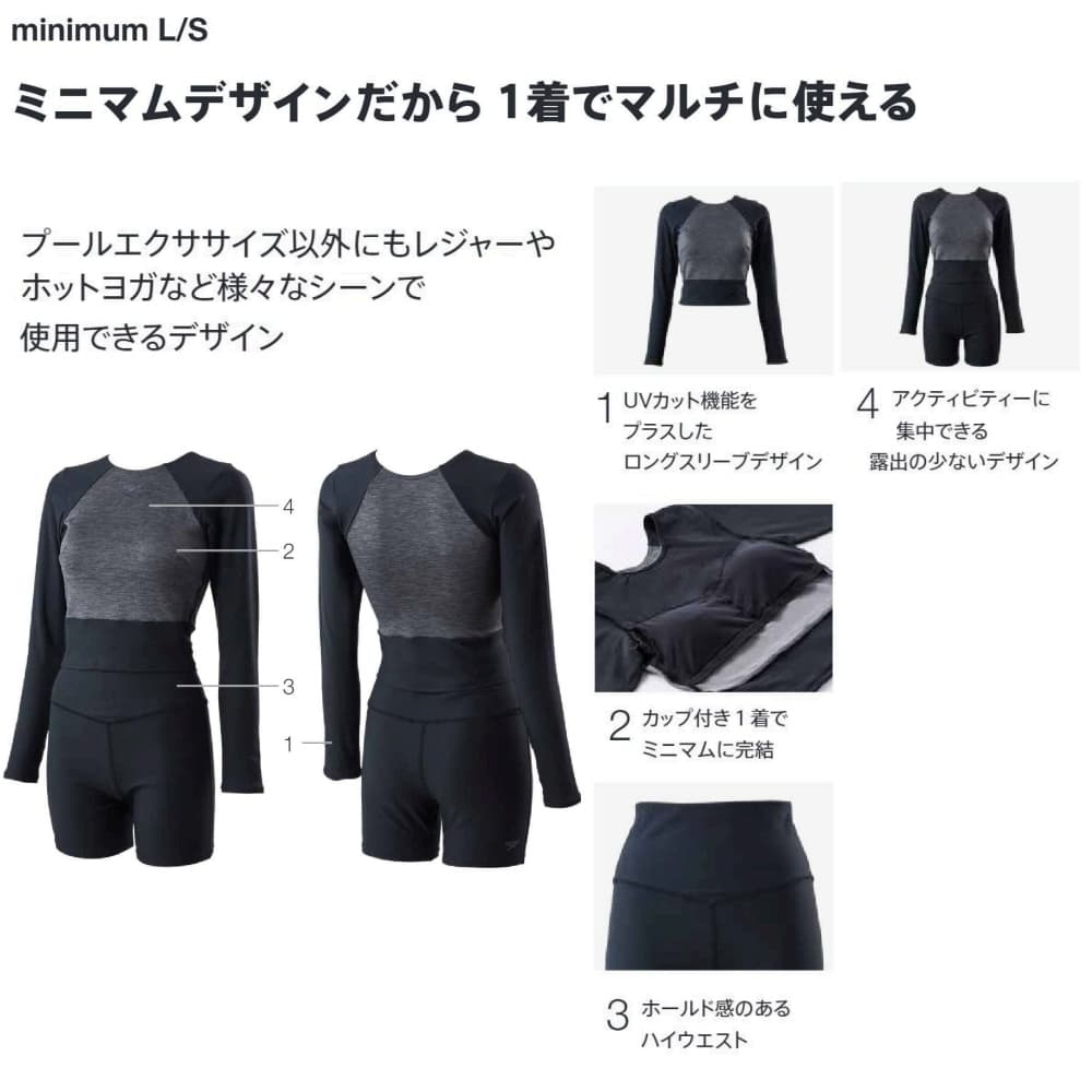 speedo（スピード） フィットネス水着 レディース セパレート 長袖