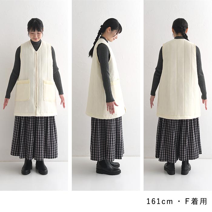 SO キルティング ロングベスト アウター 軽い レディース 中綿 キルト