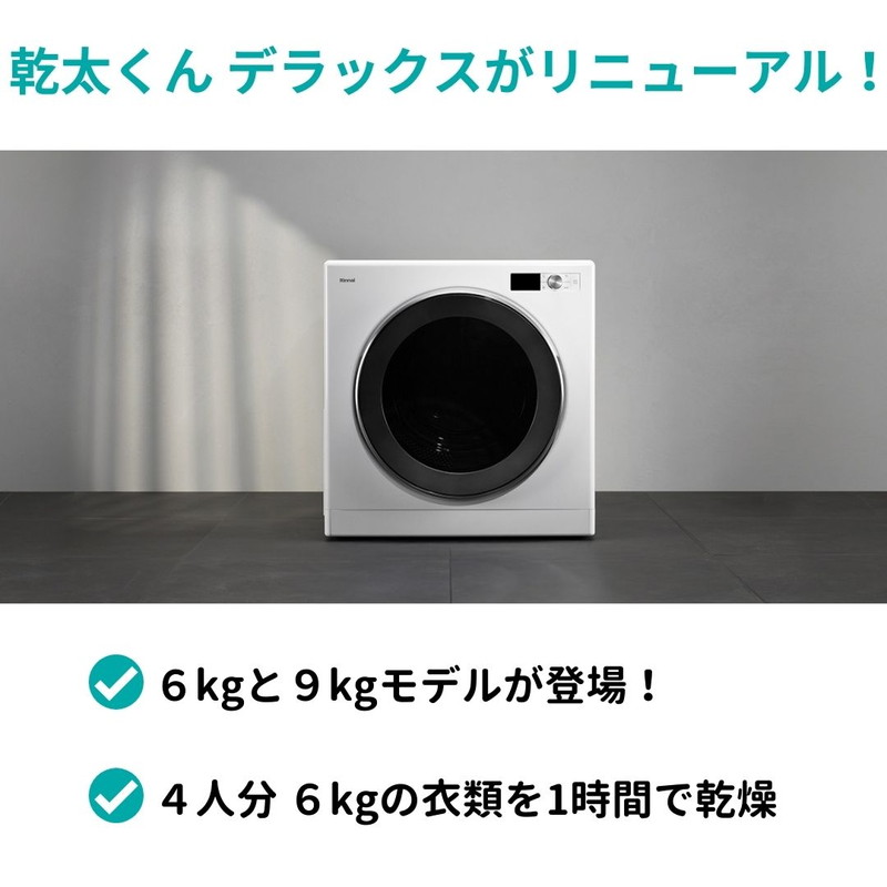 乾太くん リンナイ デラックスタイプ 6kg RDT-63 都市ガス衣類乾燥機
