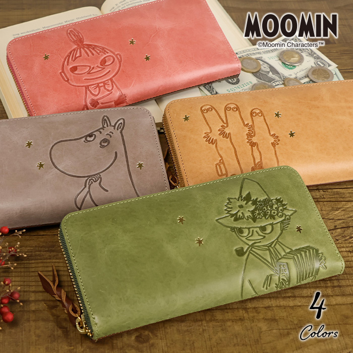 MOOMIN（ムーミン） 長財布 本革 ラウンドファスナー レディース 革