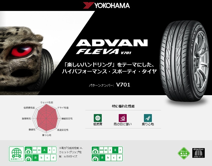 ADVAN 新品 4本 YOKOHAMA FLEVA ヨコハマ アドバン フレバ V701 205