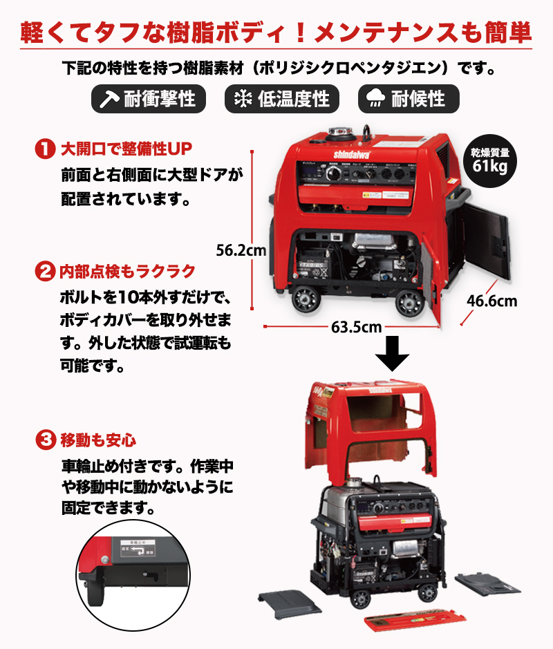 やまびこ 〈新ダイワ〉発電機兼用 エンジン溶接機 アーク EGW2800MI 代