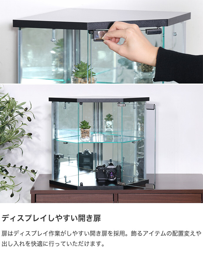 コレクションケース 卓上 ガラスケース コーナー型 おしゃれ おすすめ