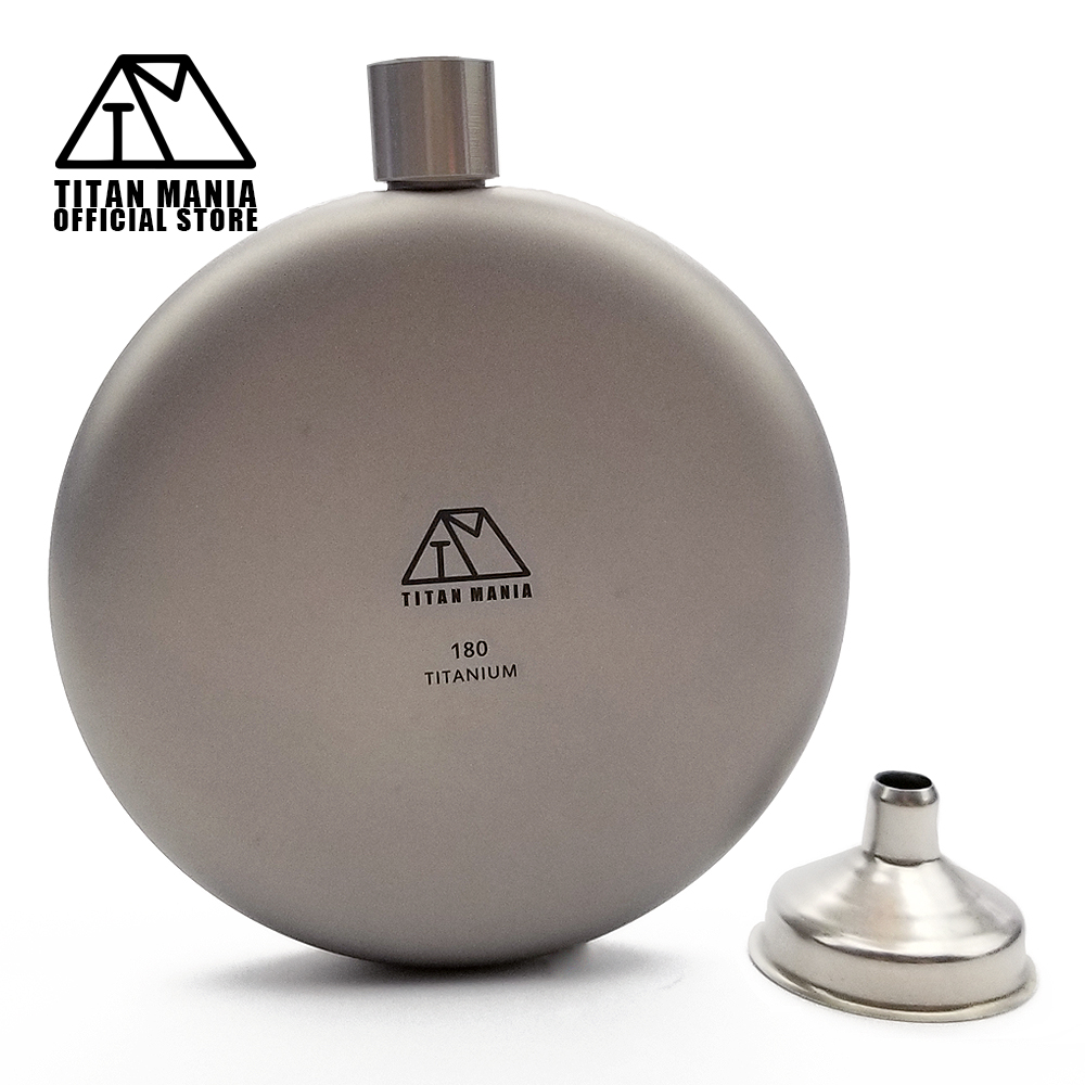 TITAN MANIA（チタンマニア） スキットル チタン製 丸型 180ml 軽量