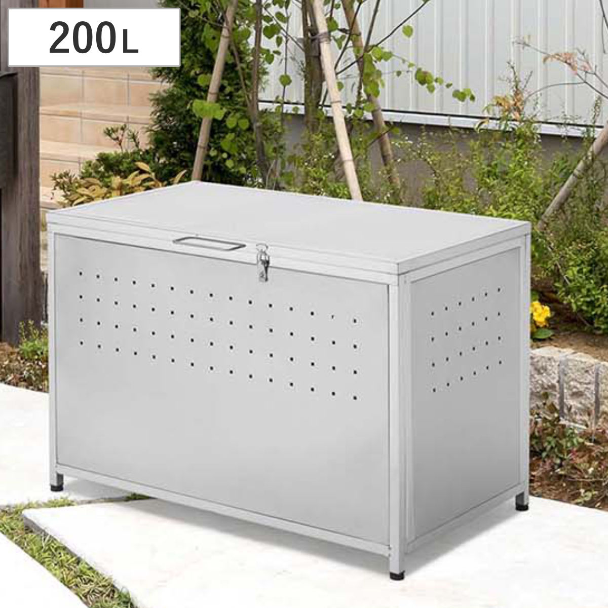 SANKA ゴミ収納庫 屋外用 200L ステンレス保管庫 （ ごみ箱 200