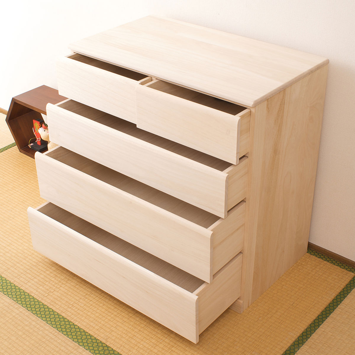 桐タンス 幅76.5cm 4段 キャスター付 日本製 完成品 （ 桐チェスト 桐