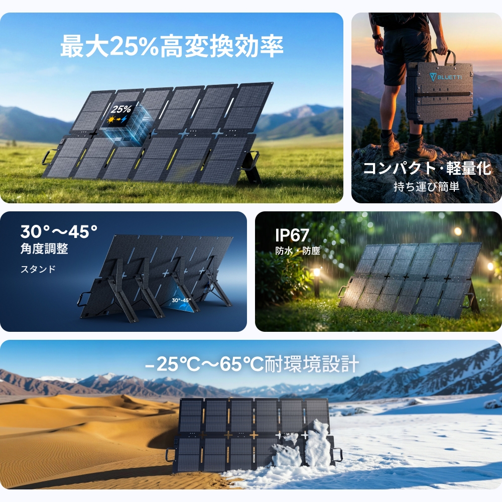 BLUETTI 【クーポンで48,860円 2/27~】BLUETTI 200W ソーラーパネル