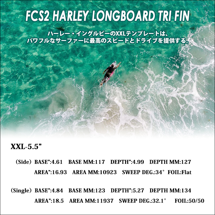 FCS 26 FCS2 ロングボードフィン HARLEY LONGBOARD TRI FINS ハーレー