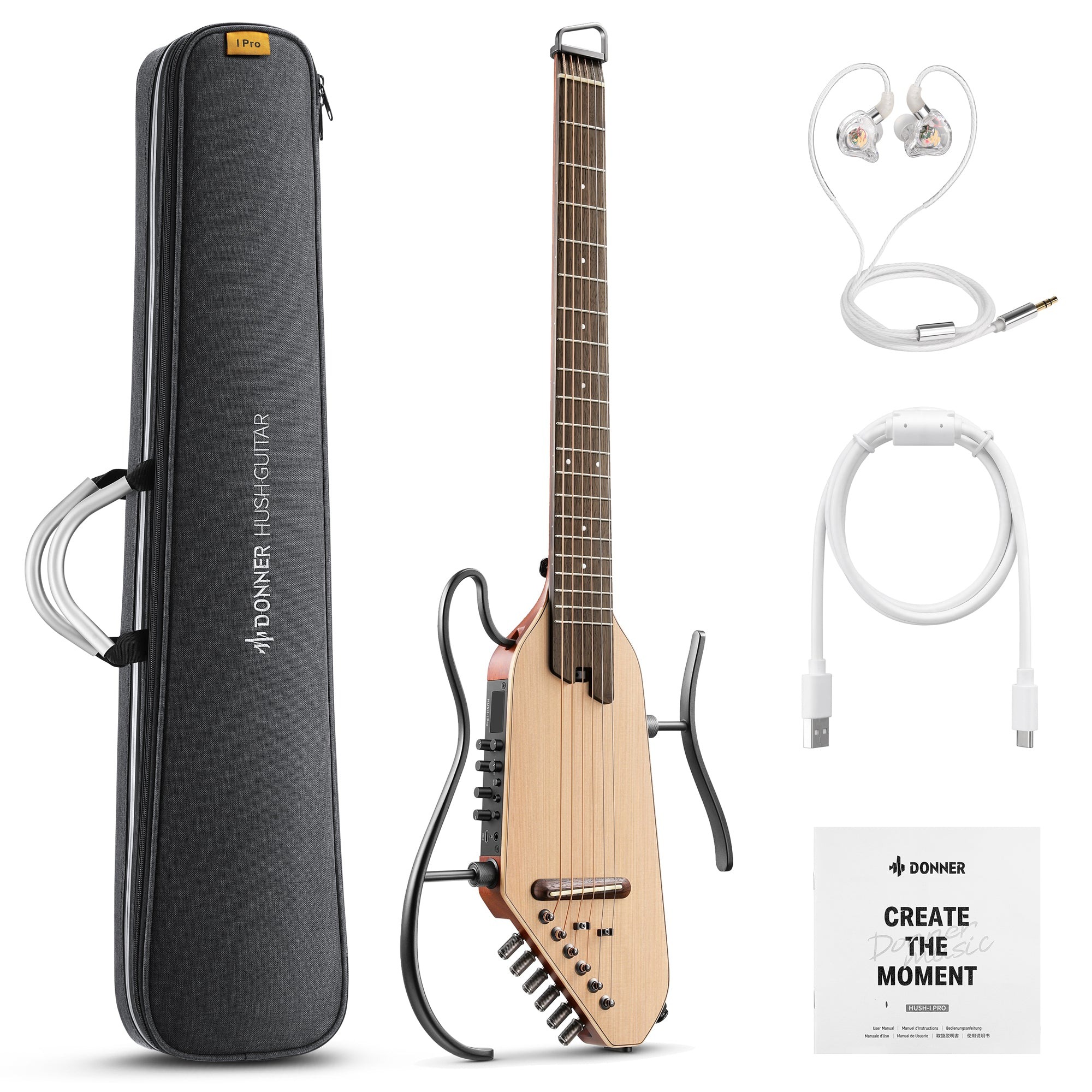 Donner HUSH-I Pro サイレントアコースティックギター エフェクト内蔵