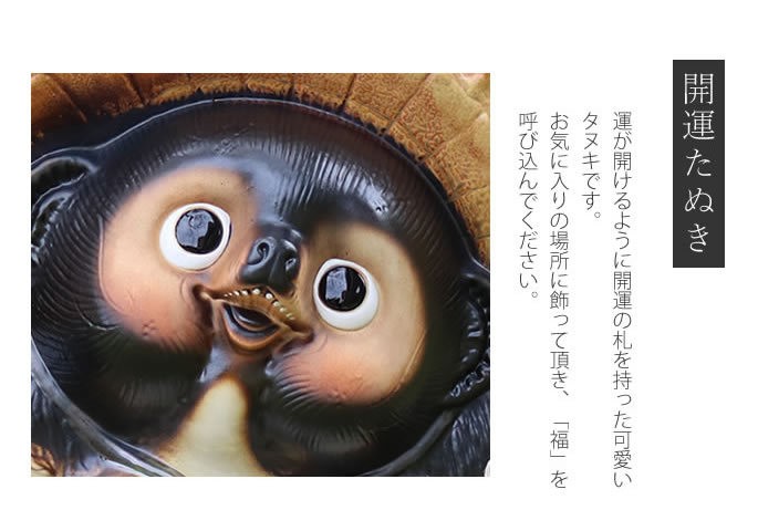 信楽焼 20号開運狸 たぬき タヌキ 開運 縁起物 可愛い 陶器 商売繁盛