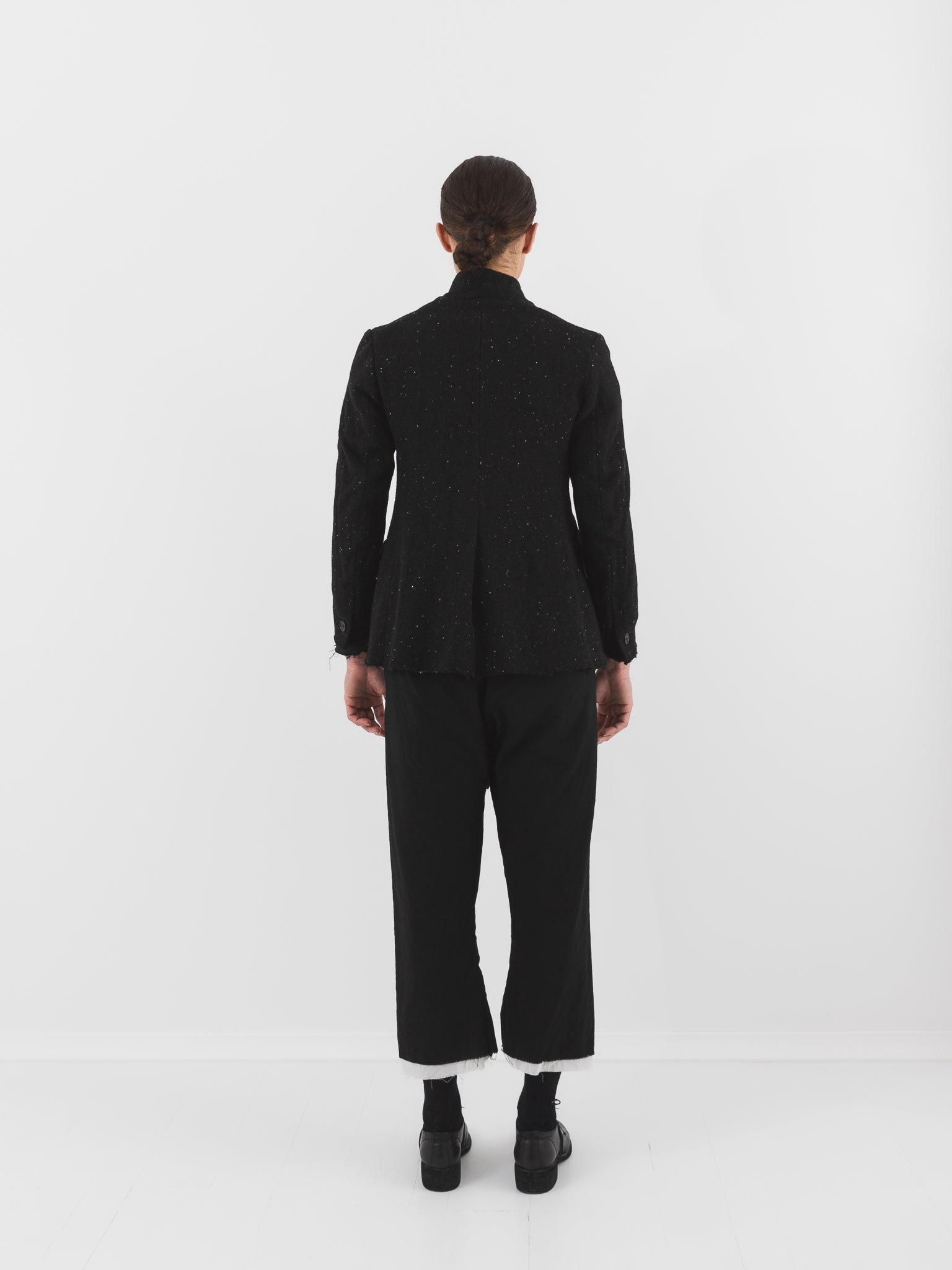 Elena Dawson 4X Hacking Jacket, Black Speckled Tweed at Worthwhile