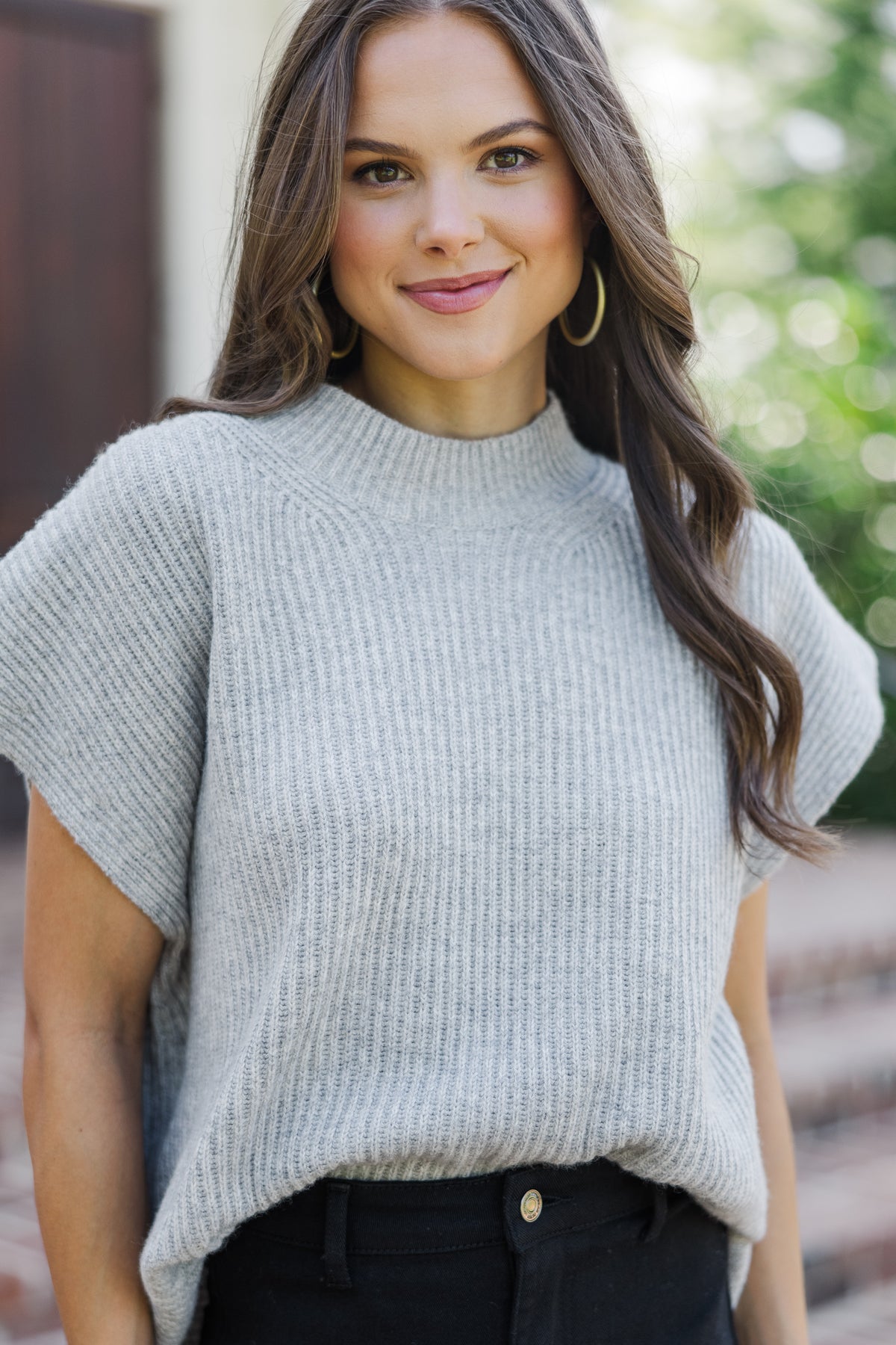 The Slouchy Gray Short Sleeve Sweater – Shop the Mint