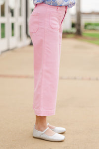 Girls: Give It Your All Pastel Pink Wide Leg Denim – Shop the Mint
