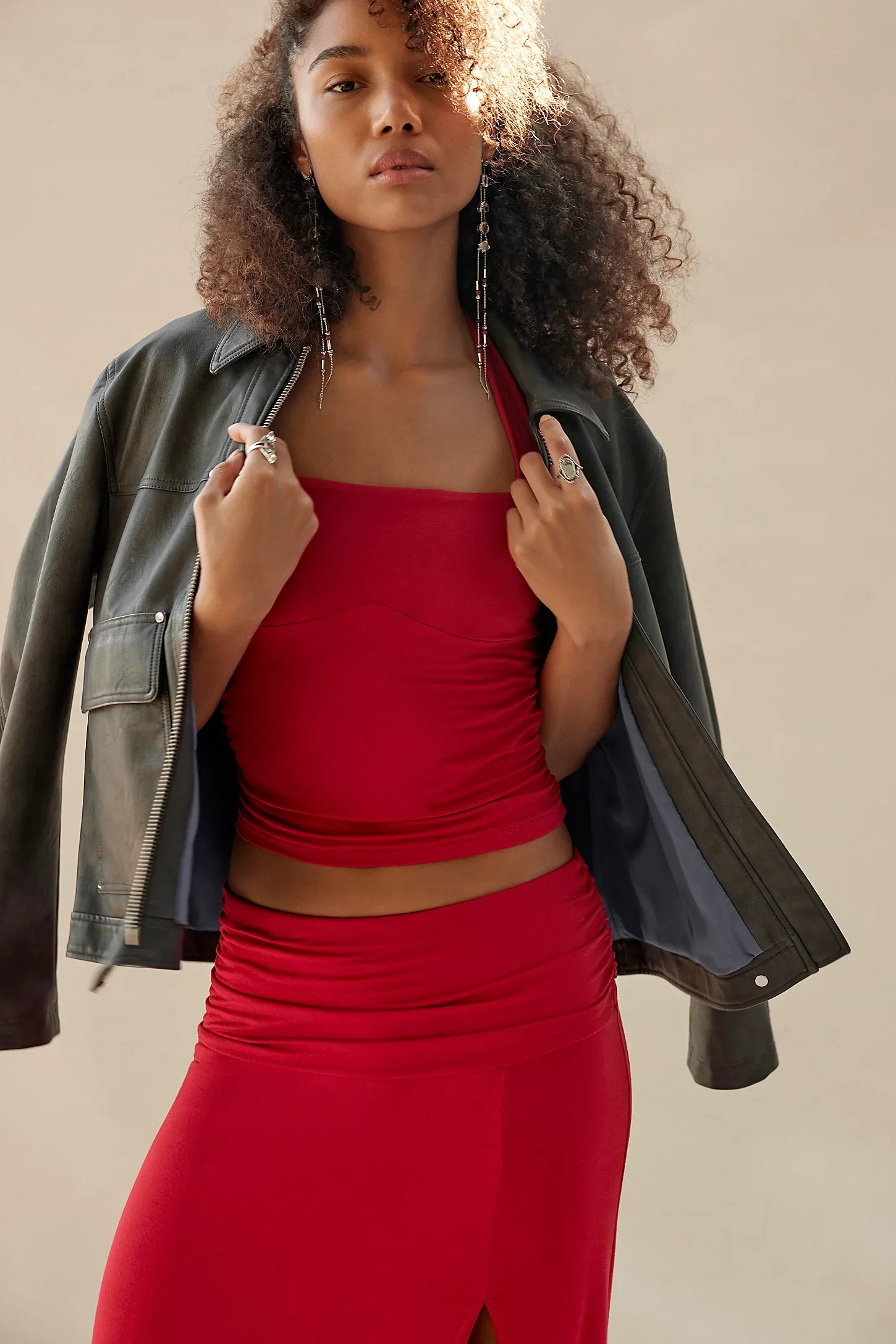 The Blair Vegan Leather Jacket by Free People - Charcoal – SHOP