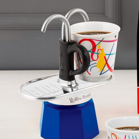 Bialetti Mini Express Kandinsky Moka Set Coffee Maker 2Cup + 2